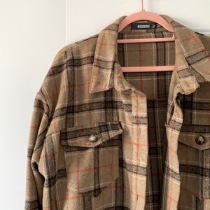 MISSGUIDED extra long flanel shirt - pleated